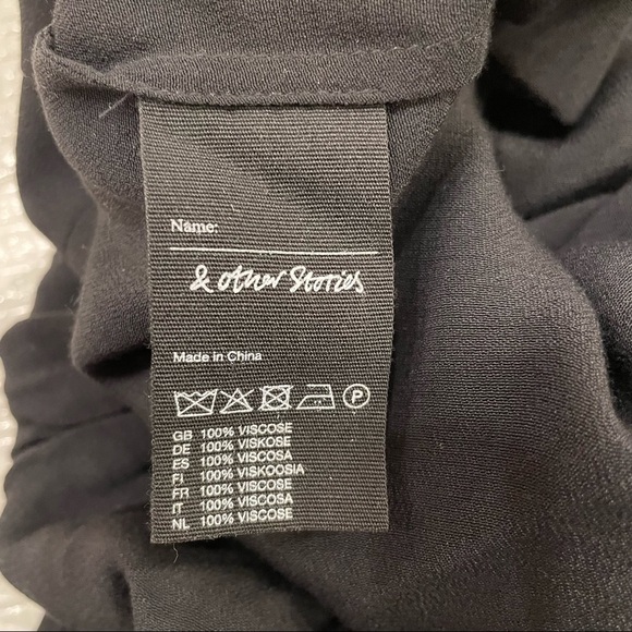 & Other Stories Black Sleeveless Cape Blouse Size 12 - Picture 5 of 6